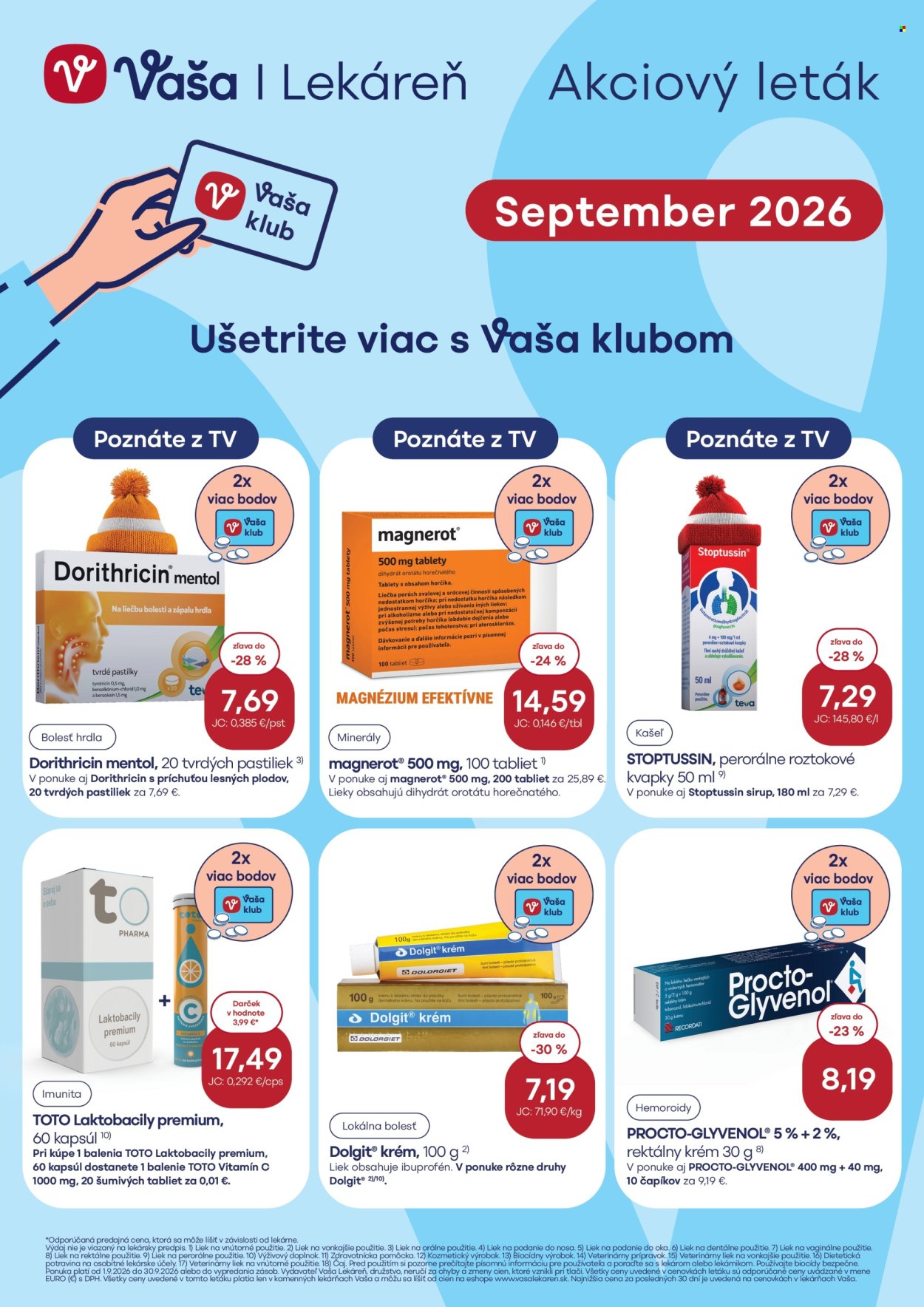 Leták Vaša lekáreň - 1.9.2026 - 30.9.2026. Strana 1