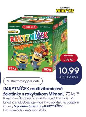 RAKYTNÍČEK multivitamínové želatínky s rakytníkom Mimoni