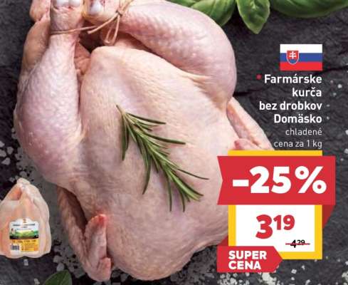 Farmárske kurča bez drobkov Domäsko