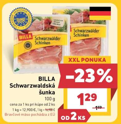 BILLA Schwarzwaldská šunka