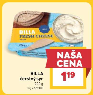 BILLA čerstvý syr