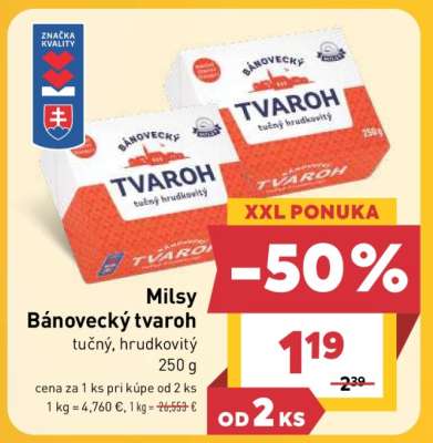 MILSY BÁNOVECKÝ Tvaroh