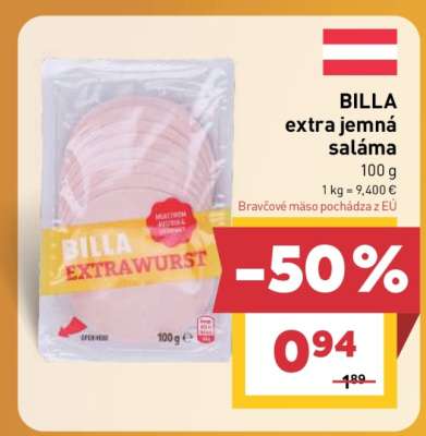 BILLA extra jemná saláma