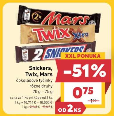 Snickers, Twix, Mars