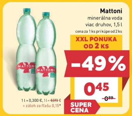 Mattoni minerálna voda viac druhov 1,5 l
