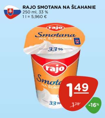 Rajo smotana na šľahanie