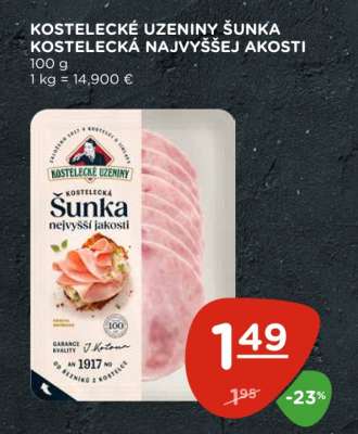 Kostelecké uzeniny šunka Kostelecká najvyššej akosti