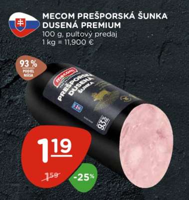 MECOM PREŠPORSKÁ ŠUNKA DUSENÁ PREMIUM