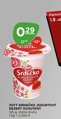Zott Srdiečko Jogurtový Dezert Ochutený