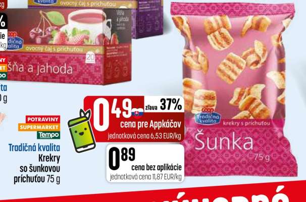 Tradičná kvalita Krekry so šunkovou príchuťou 75 g
