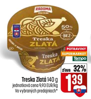 Treska zlatá 140 g