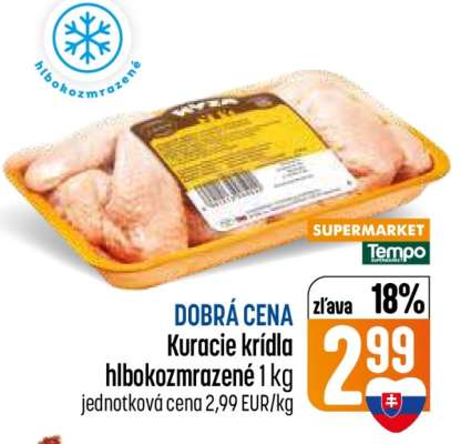 Kuracie krídla hlboko zmrazené 1 kg