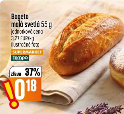 Bageta malá svetlá 55 g