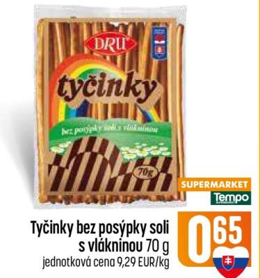 Tyčinky bez posýpky soli s vlákninou 70 g