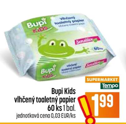 Bupi Kids vlhčený toaletný papier