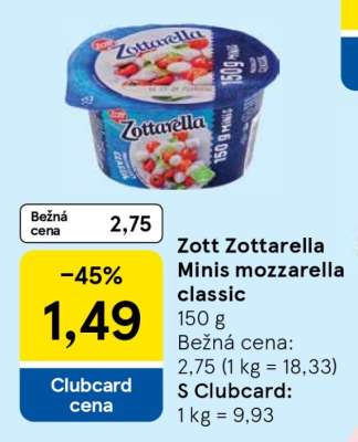 Zott Zottarella minis mozzarella classic