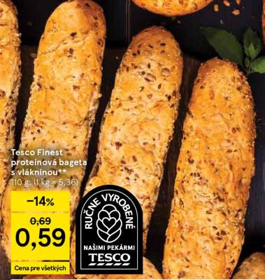 Tesco Finest proteínová bageta s vlákninou**