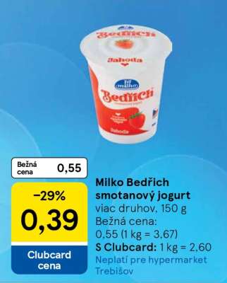 Milko Bedřich smotanový jogurt