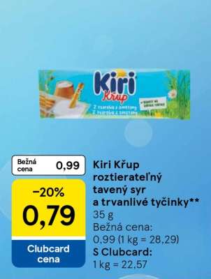 Kiri Křup roztierateľný tavený syr a trvanlivé tyčinky***