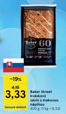 Baker Street kváskový závin s makovou náplňou