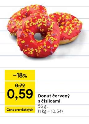 Donut červený s číslicami