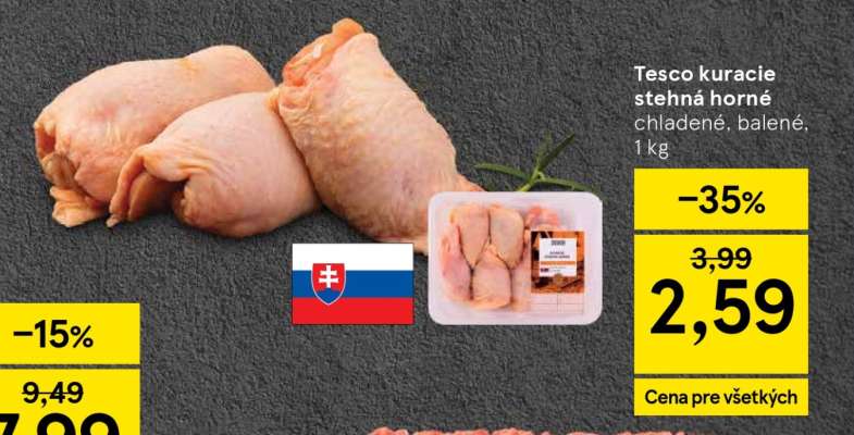 Tesco kuracie stehná horné