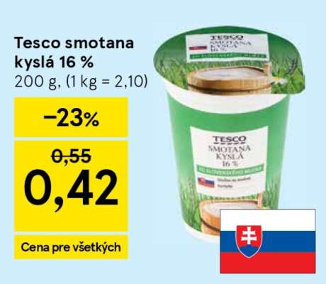 Tesco smotana kyslá 16 %