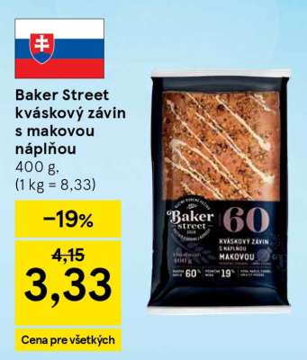 Baker Street kváskový závin s makovou náplňou
