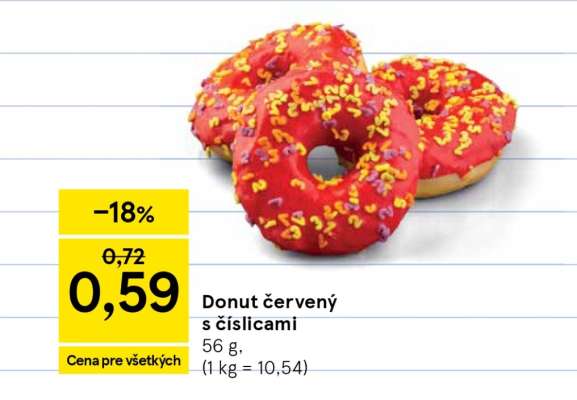 Donut červený s číslicami