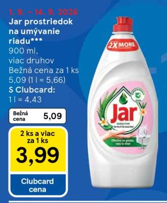 JAR Prostriedok na umývanie riadu