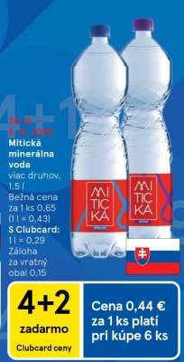 MITICKÁ Minerálna voda