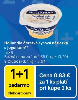 Hollandia čerstvá syrová nátierka s jogurtom