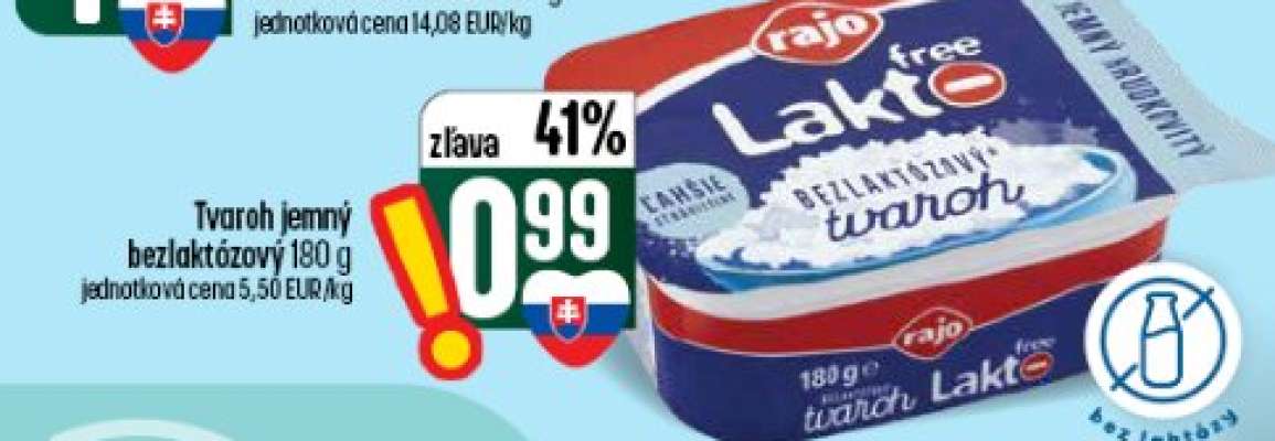Tvaroh jemný bezlaktózový 180 g