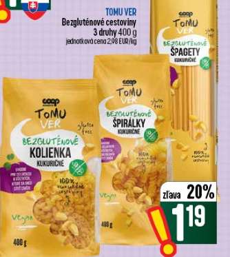 TOMU VER Bezgluténové cestoviny