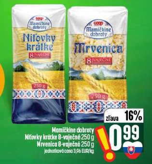 Mamičkine dobroty Niťovky krátke 8-vaječné 250 g Mrvenica 8-vaječná 250 g