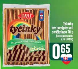 Tyčinky bez posýpky soli s vlákninou 70 g