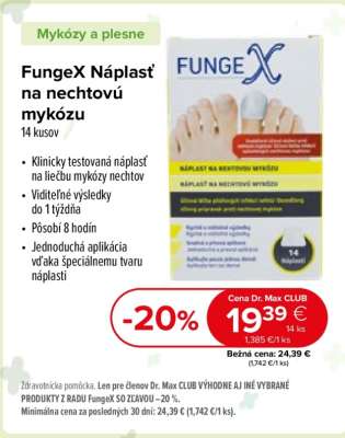 FungeX Náplasť na nechtovú mykózu