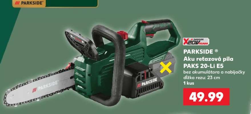 PARKSIDE® Aku reťazová píla PAKS 20-Li E5