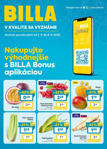 Leták Billa - 2.9.2026 - 8.9.2026.