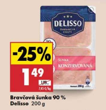 Bravčová šunka 90 % Delisso 200 g