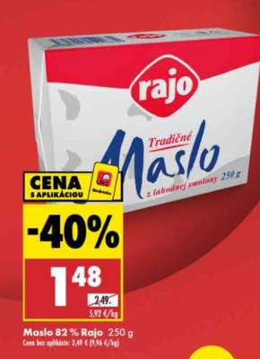 Maslo 82 % Rajo 250 g
