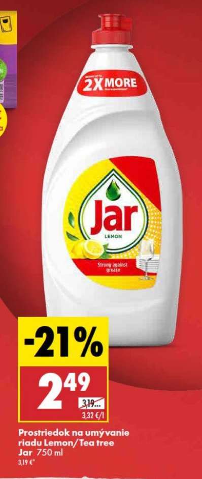 Prostriedok na umývanie riadu Lemon/Tea tree Jar