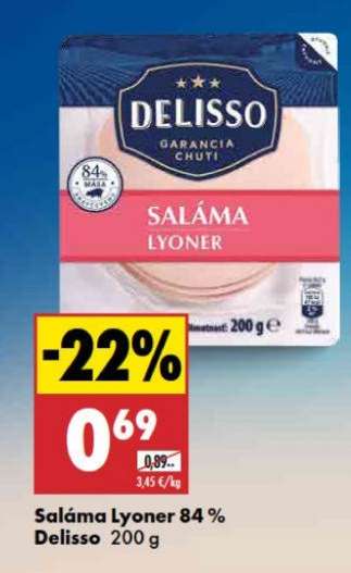 Saláma Lyoner 84% Delisso 200 g