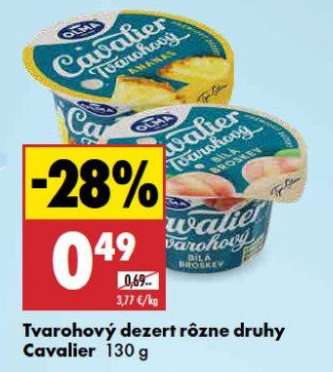 Tvarohový dezert rôzne druhy Cavalier 130 g