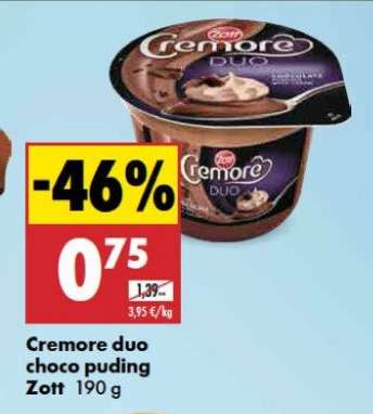 Cremore Duo Choco Puding Zott 190 g