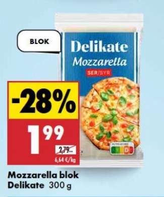 Mozzarella blok Delikate 300 g
