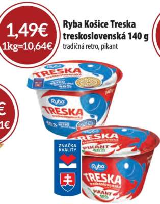 Ryba Košice Treska treskoslovenská 140 g