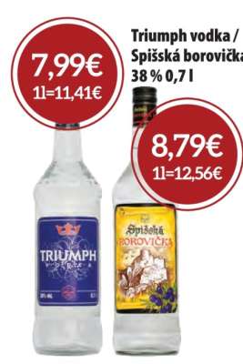 Triumph vodka / Spišská borovička