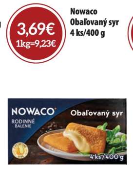 Nowaco Obalovaný syr 4 ks/400 g