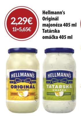 Hellmann's Originál majonéza 405 ml / Tatárska omáčka 405 ml